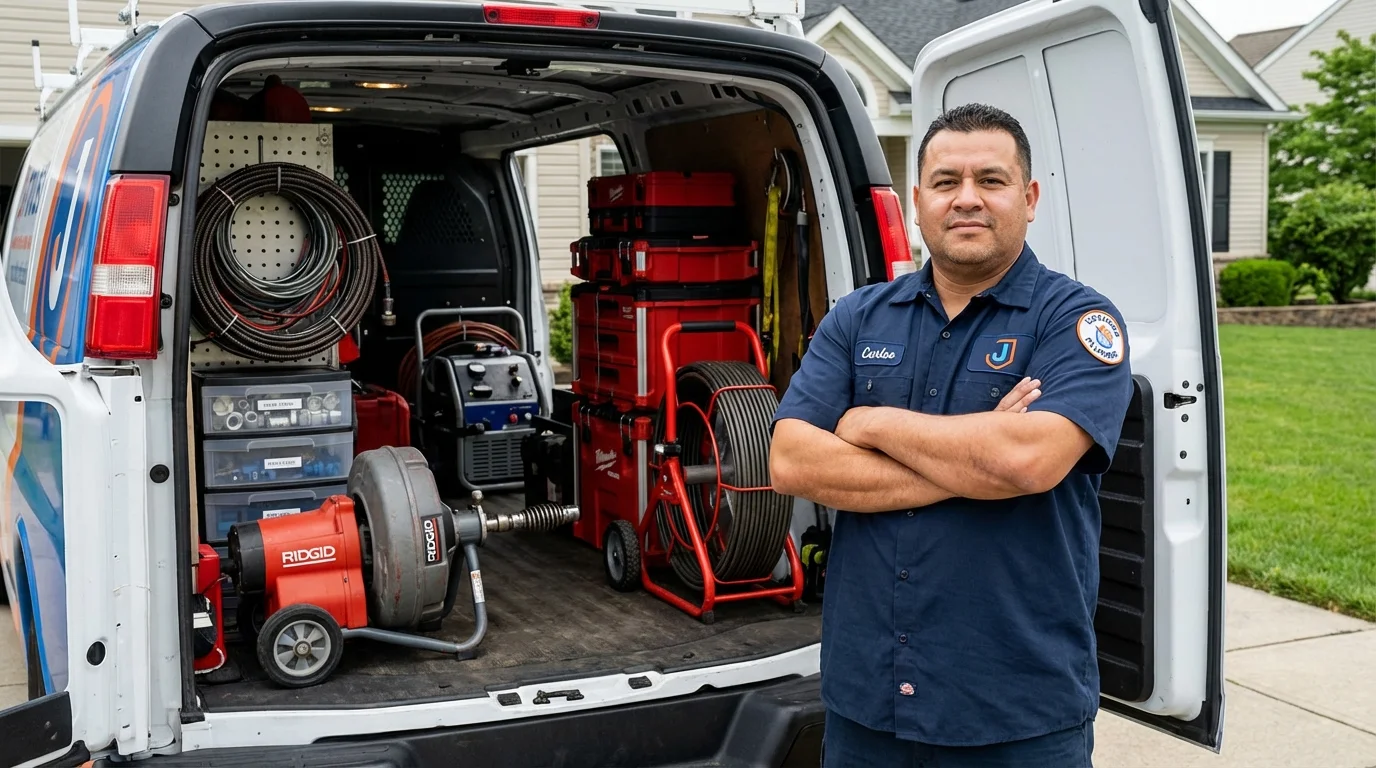 Professional drain cleaning equipment and Johns Plumbing LLC plumber in Key Largo